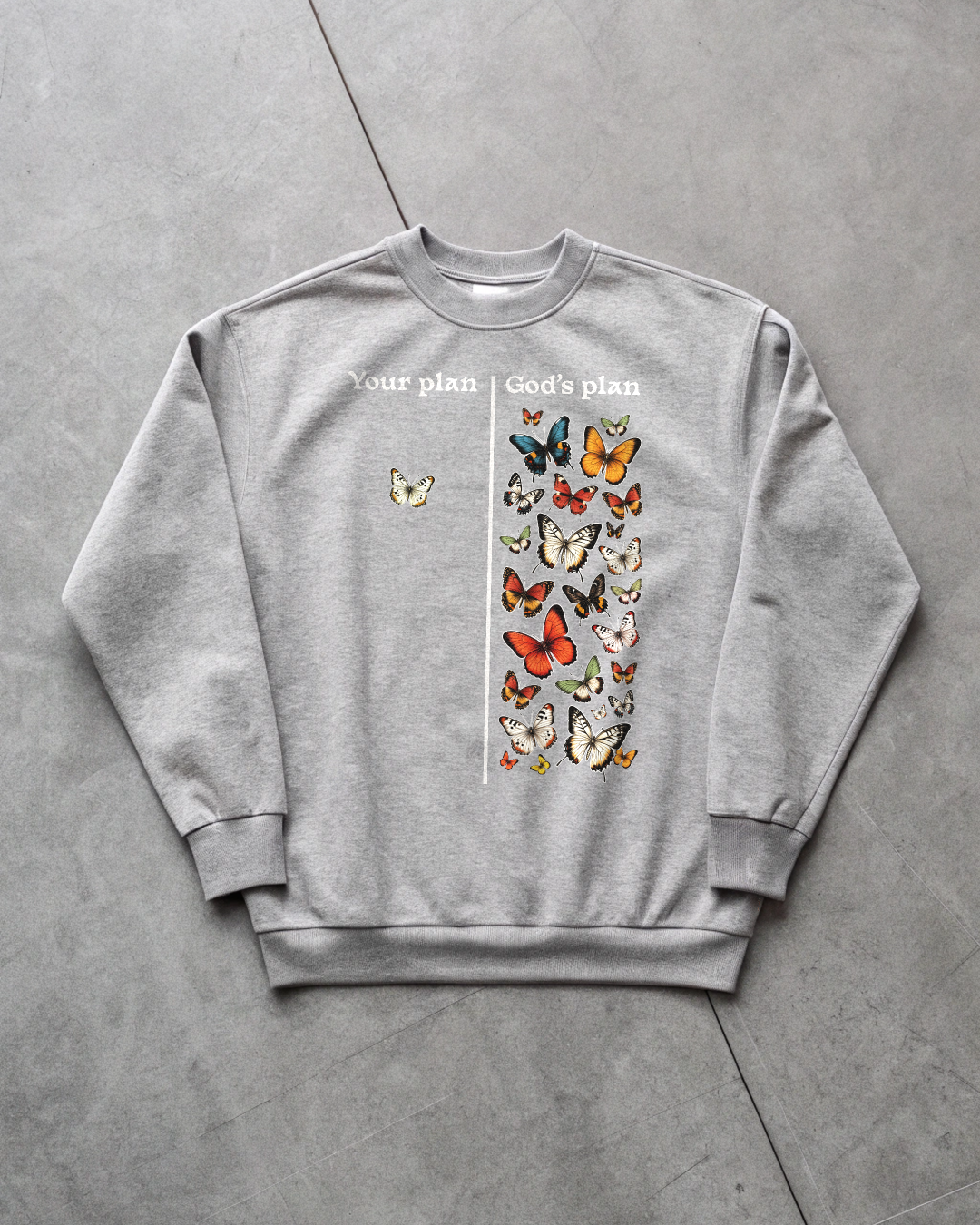 "Your Plan, God's Plan | Butterflies" Unisex Crewneck